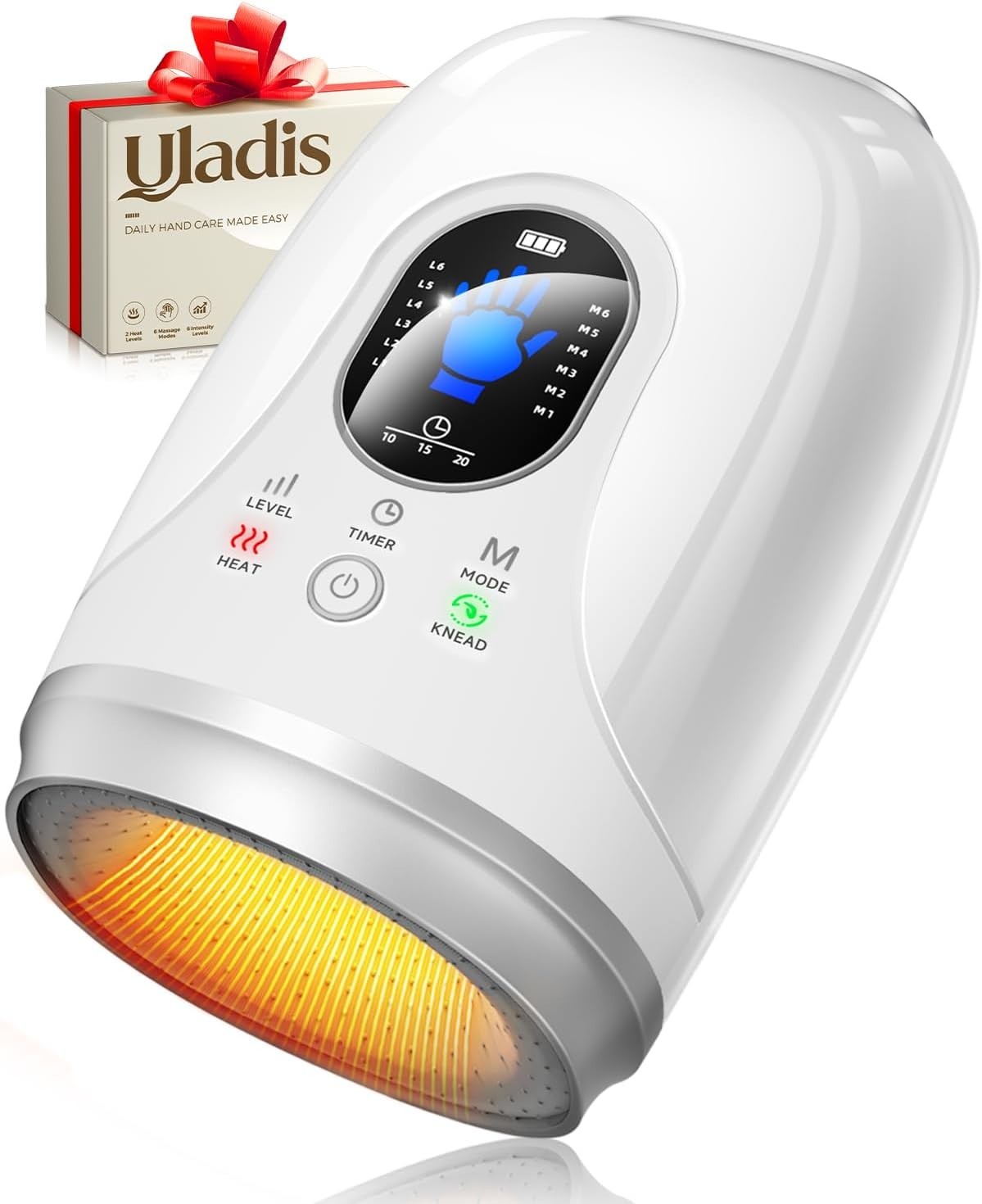 UladiS Hand Massager with Heat & Compression – 6 Modes, 6 Intensities- USED