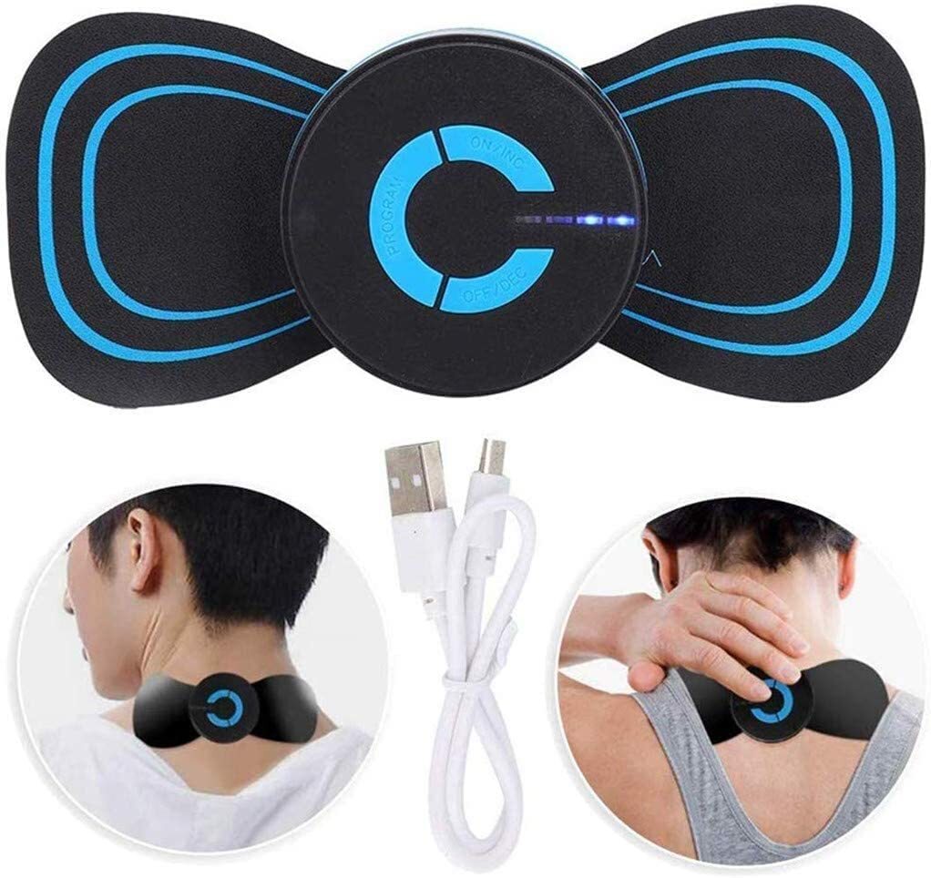 2× Mini Electric Neck Back Massager Relief Pain EMS Cervical Massage Patch USA