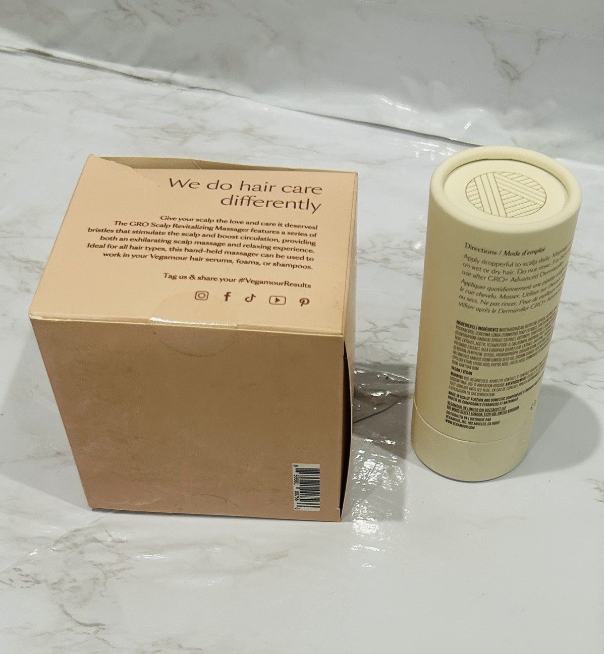 Vegamour GRO+ Serum & Scalp Revitalizing Massager | Sealed NIB