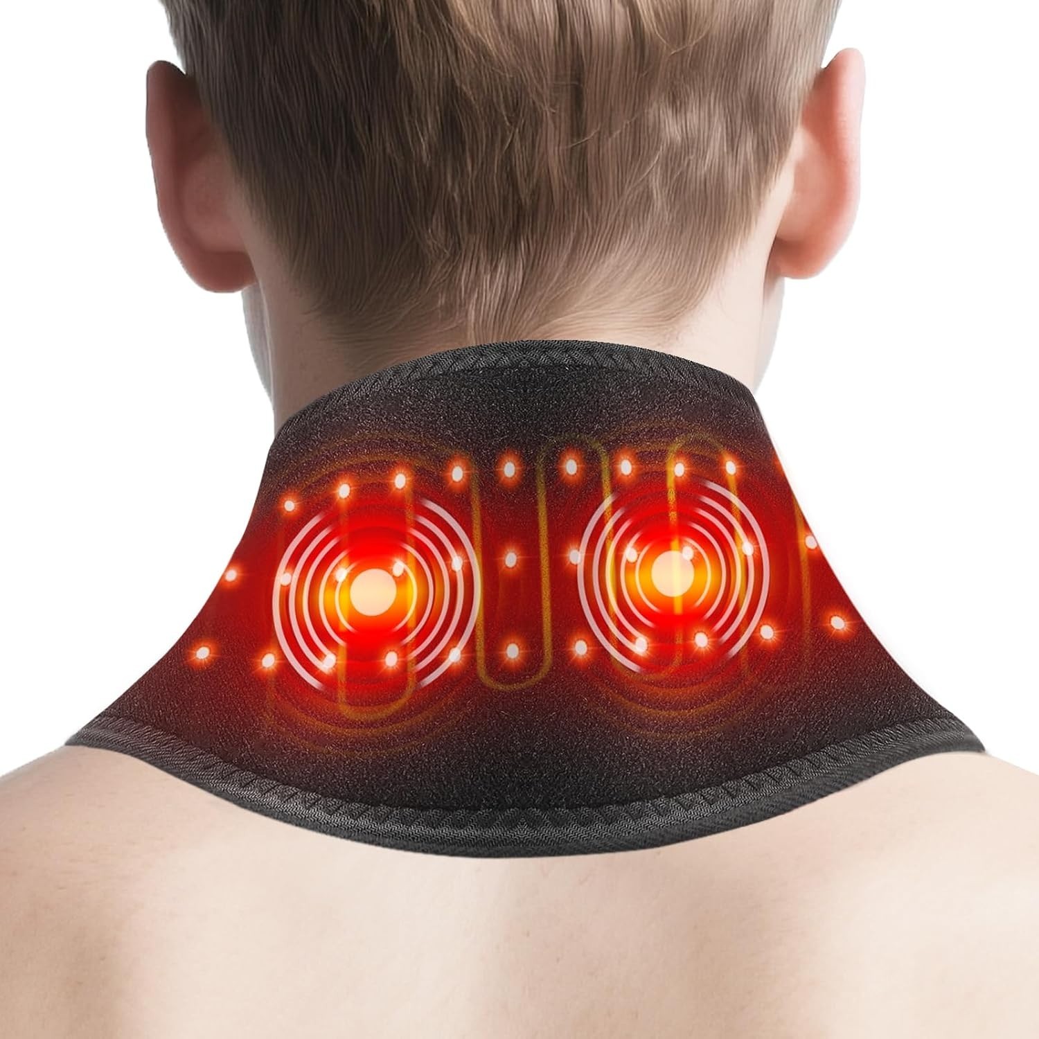 Cordless Neck Massager with Heat, Red Light Therapy for Neck, Neck Heating Pa…