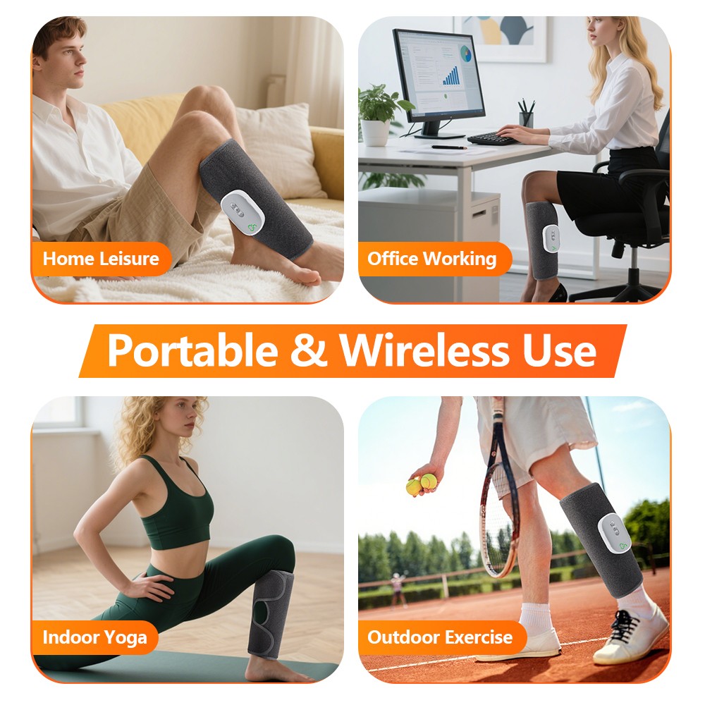 1 Pair Leg Massager for Circulation, Air Compression Calf Massager with Heat