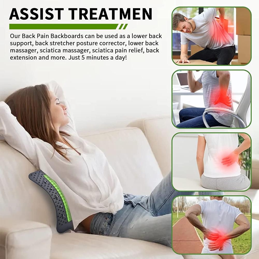 6th Gen Upgraded Back Stretcher Lumbar Support Magnetic Massage Pain Relief Padש