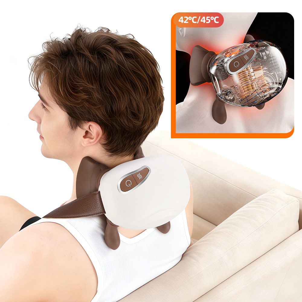 Neck Shoulder Massager with Heat Simulated Human Hand Cervical Trapeziu Massager
