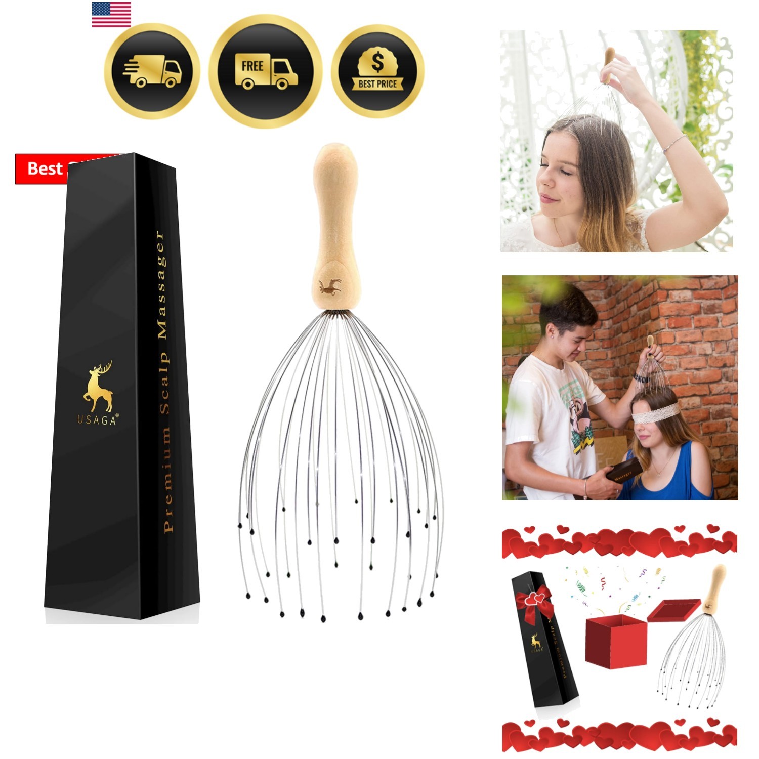 32 Fingers Head Massager, Head Scratcher Scalp Massager, Stocking Stuffers Gi…