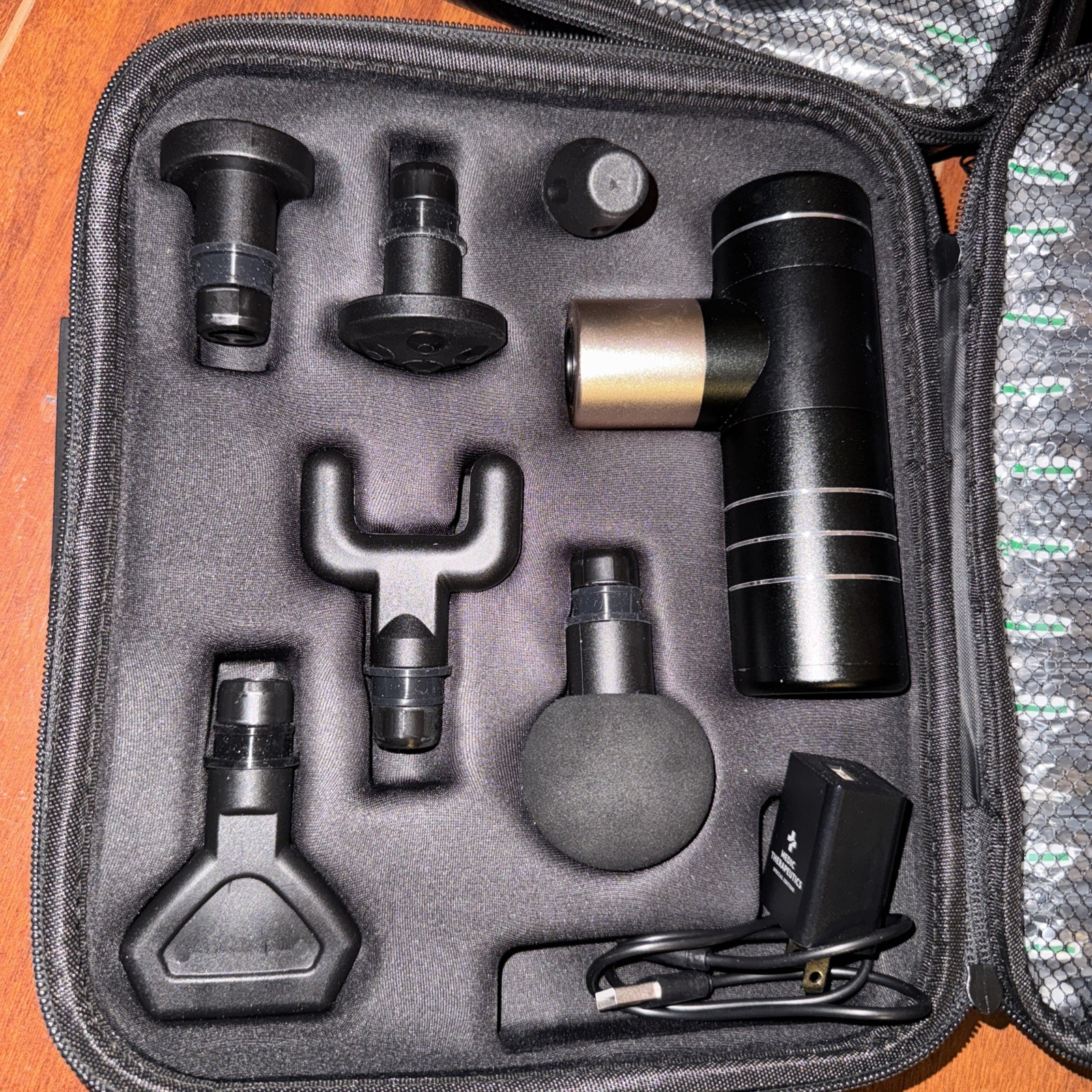 Lot Of 2 Medic Therapeutics Massage Gun Travel Case W/ Pouch 4Speed 4Attachments