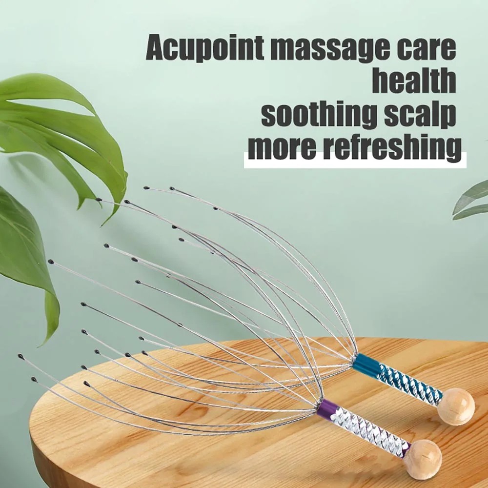 2pc Head Massager Scalp Scratcher Stress Relief Octopus Claw Relaxer Brain Tool