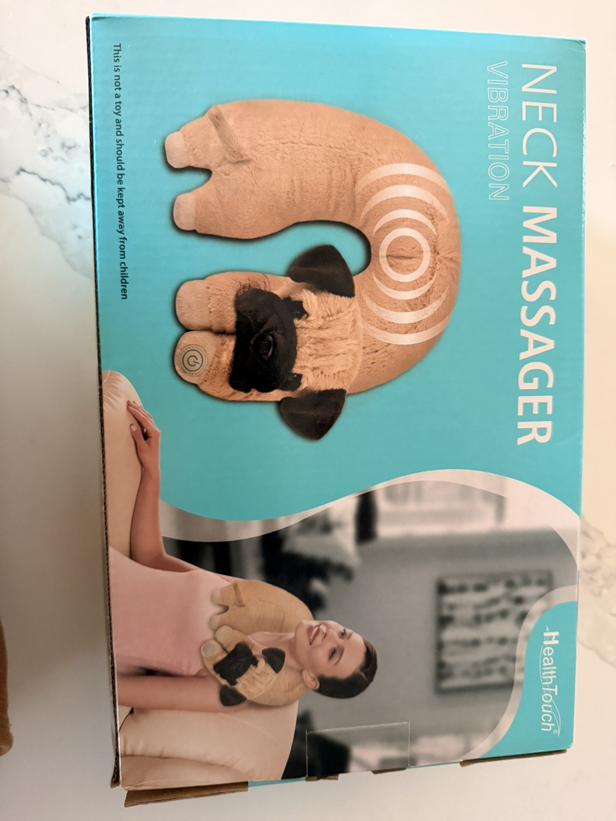 Neck Massager Beige Puppy Requires 2 AA Batteries. HealthTouch Polyester Fibers