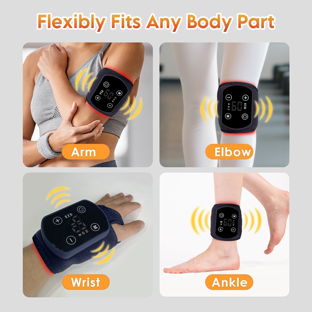 Cordless Hand Wrist Massager for Pain Relief w/5 Heat Levels & 3 Vibration Modes