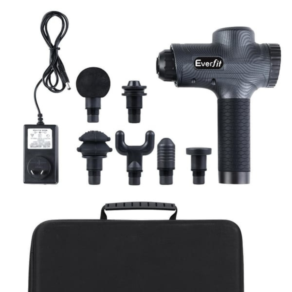Everfit Rechargeable Massage Gun Deep Tissue Muscle Massager 30 Speed Grey