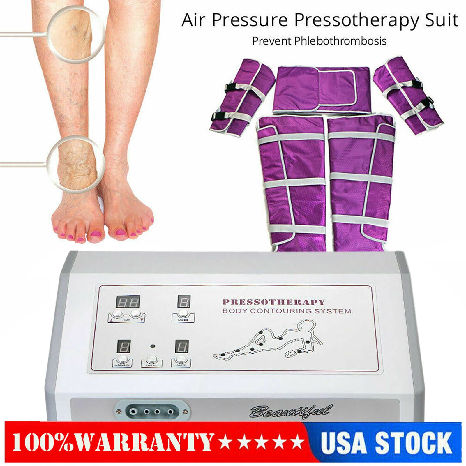 US Air Pressure Pressotherapy Suit Lymphatic Drainage Air Wave Pressure Machine