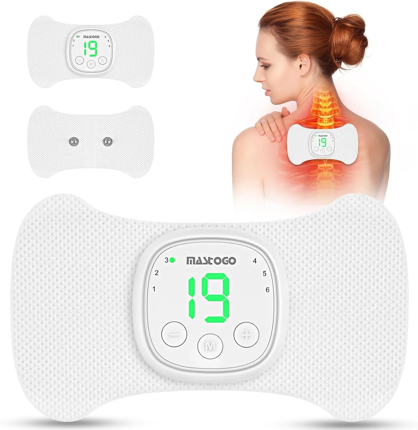 Wireless TENS Unit – 6 Mode 19 Intensity with Screen Display Portable TENS Devic