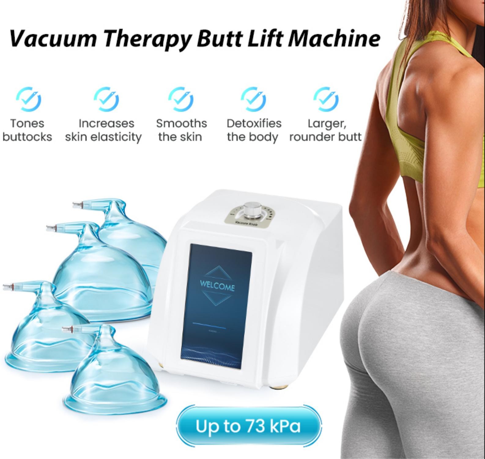 Professional Buttock Vacuum Therapy Machine -73kPa Strong Suction 4 Cups US