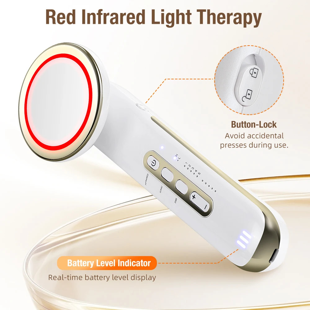 5 IN 1 LED Slim Massager, Facial Body Anti-Cellulite Fat Burner Vibration Device