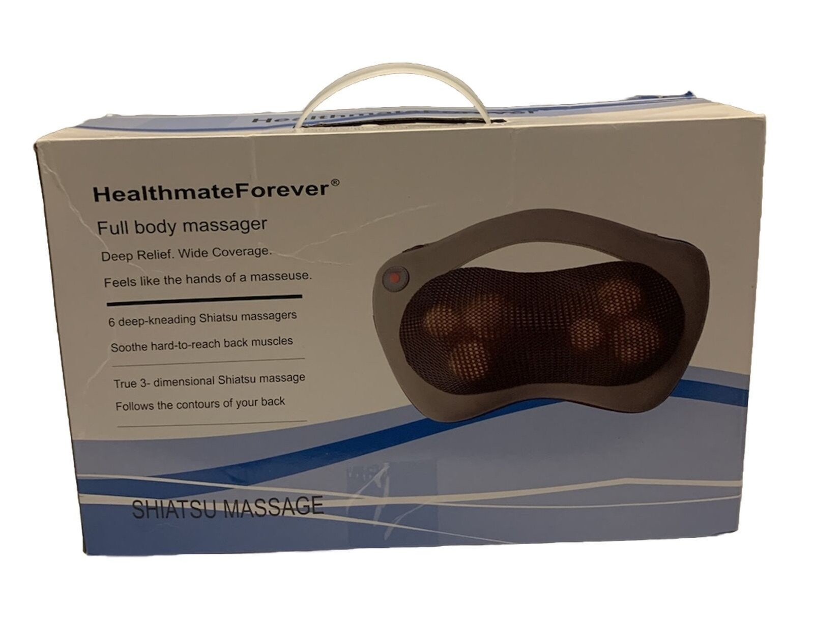 Healthmate Forever Shiatsu Back and Neck Massager – 6 Kneading Deep Tissue 3D.