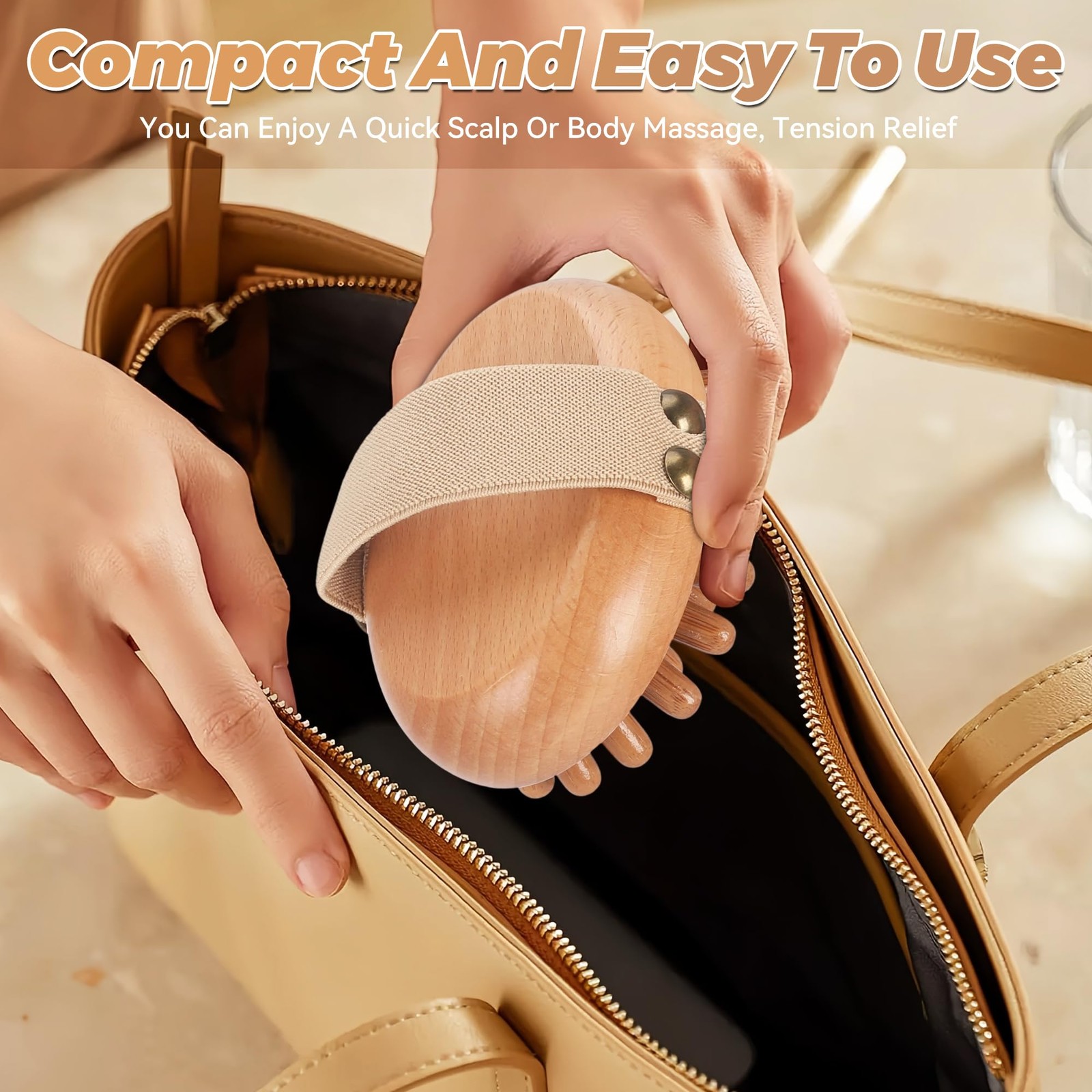 DEBETOOL Wood Therapy Massage Tools – 2-Pack Wooden Meridian Brown