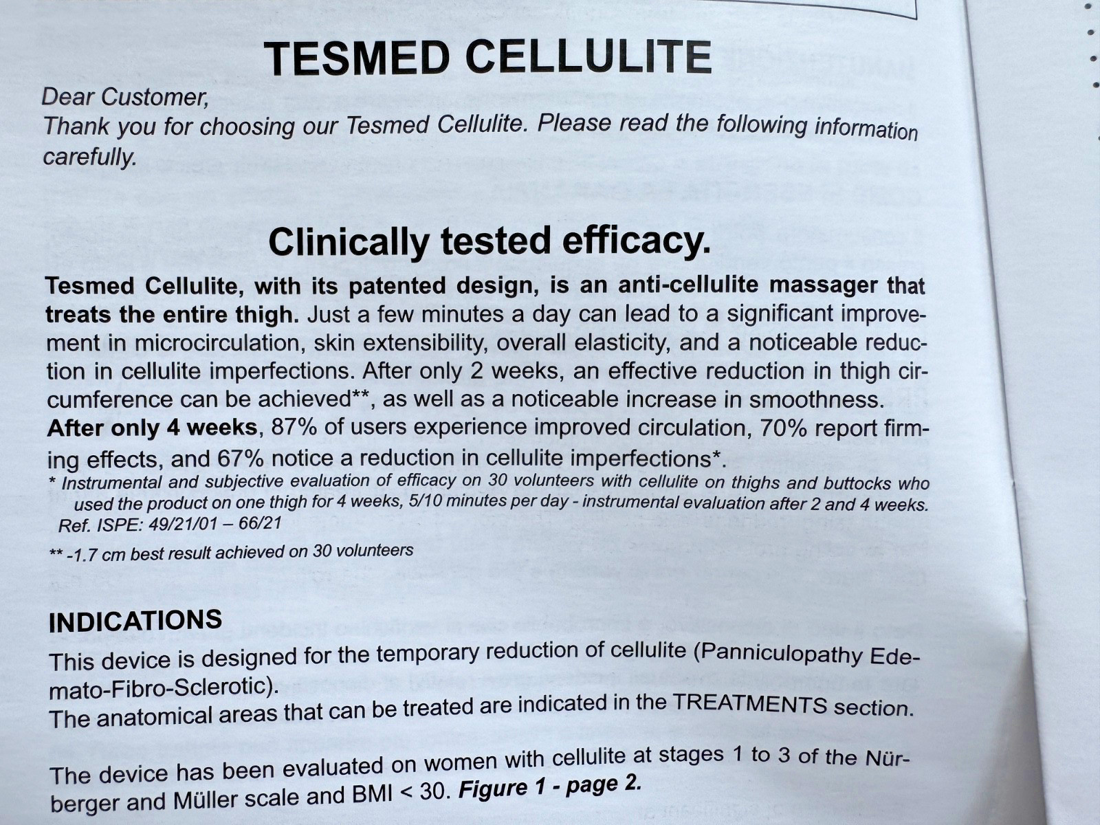 TESMED Cellulite Manual Massager for Thighs-Legs-Abdomen-Glutes -Made in Italy