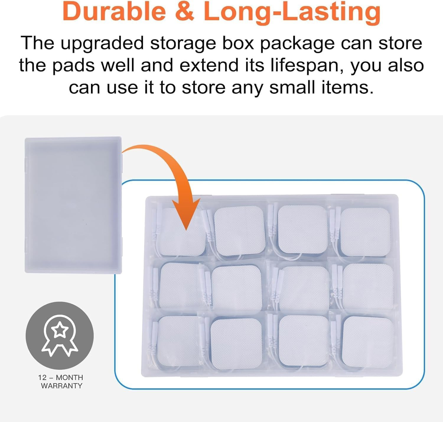 TENS Unit Replacement Pads 20 Pcs 2″ X 4″ Large Electrode Patches with Upgraded