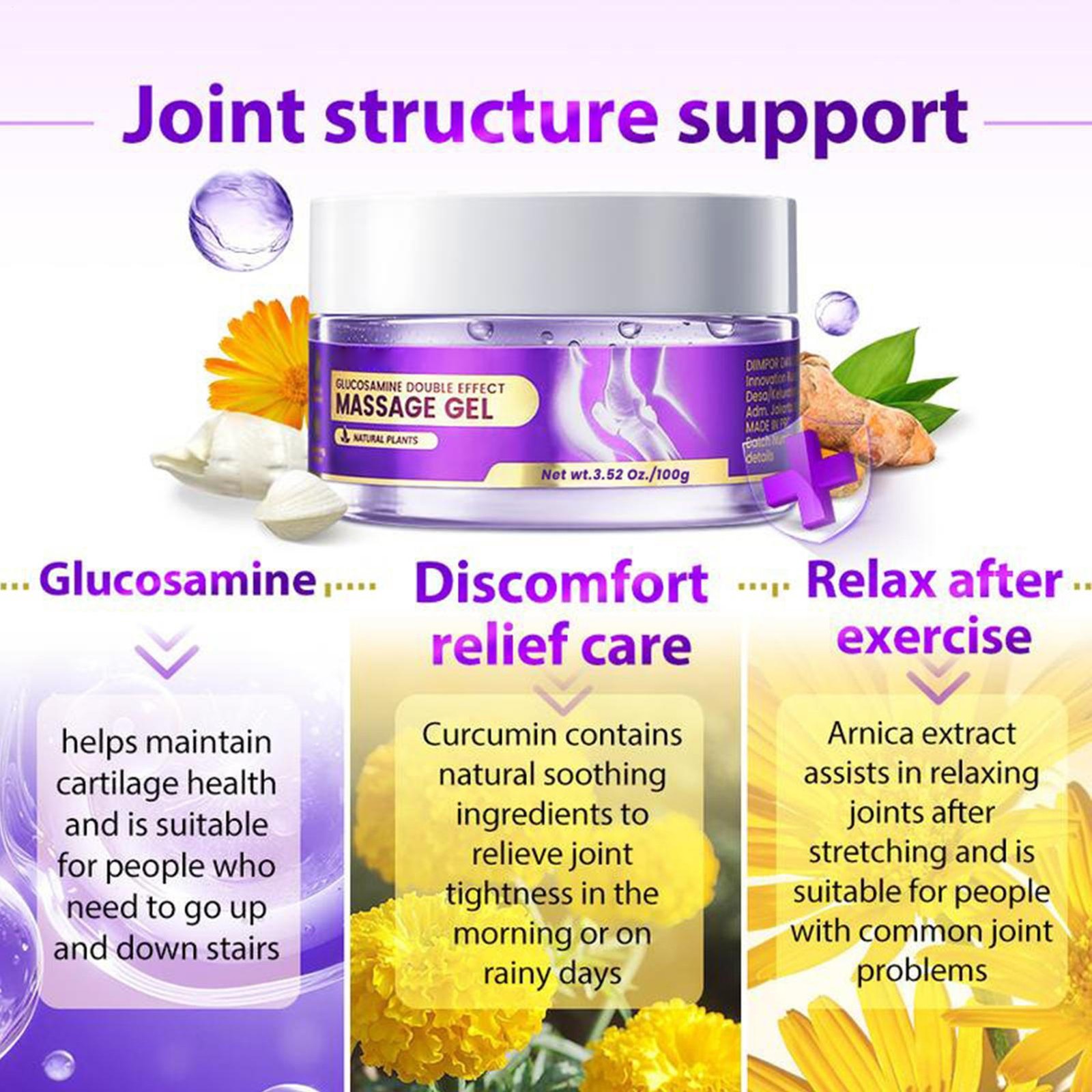Herbal Extract Joint Massage Gel Soothing Relief Improve Joint Flexibility`