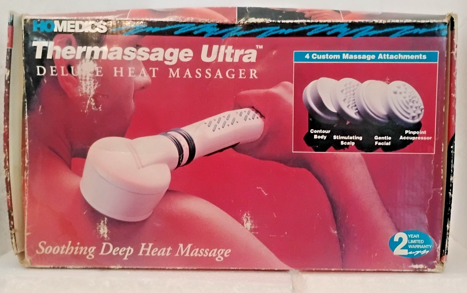 HoMedics ThermaMassager Handheld Massager (1993) – Works – Attachments Included