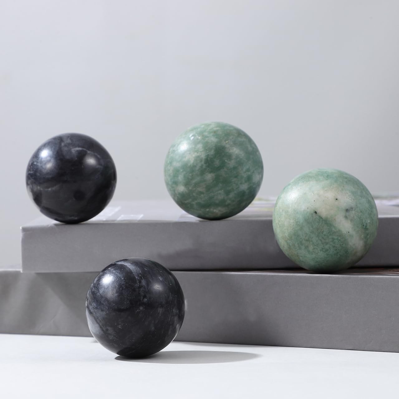 4Pcs Solid Baoding Balls Chinese Health Exercise Massage Balls Marble Stone M…