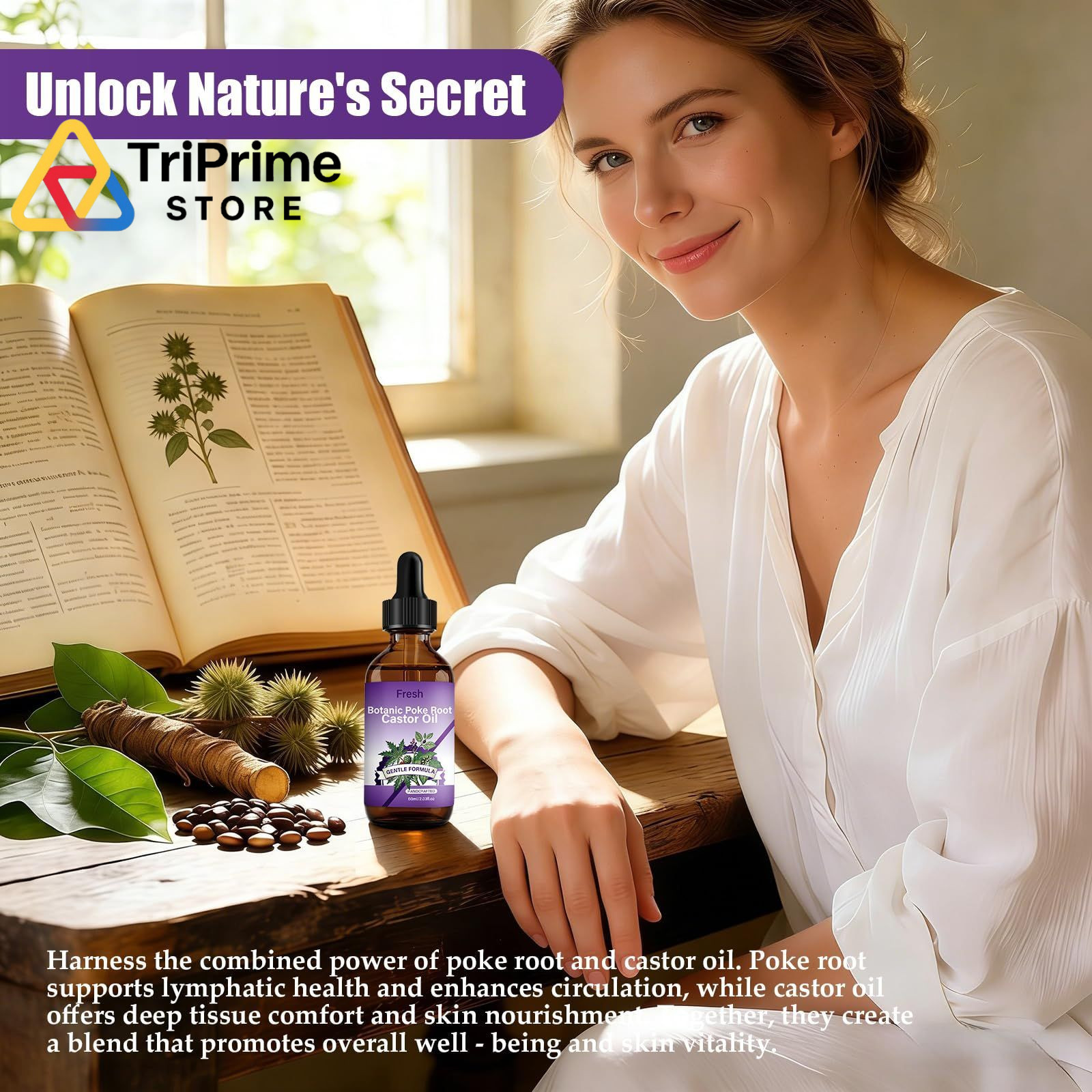 Poke Root & Castor Oil – Natural Herbal Massage 2.03 Fl Oz (Pack of 1)