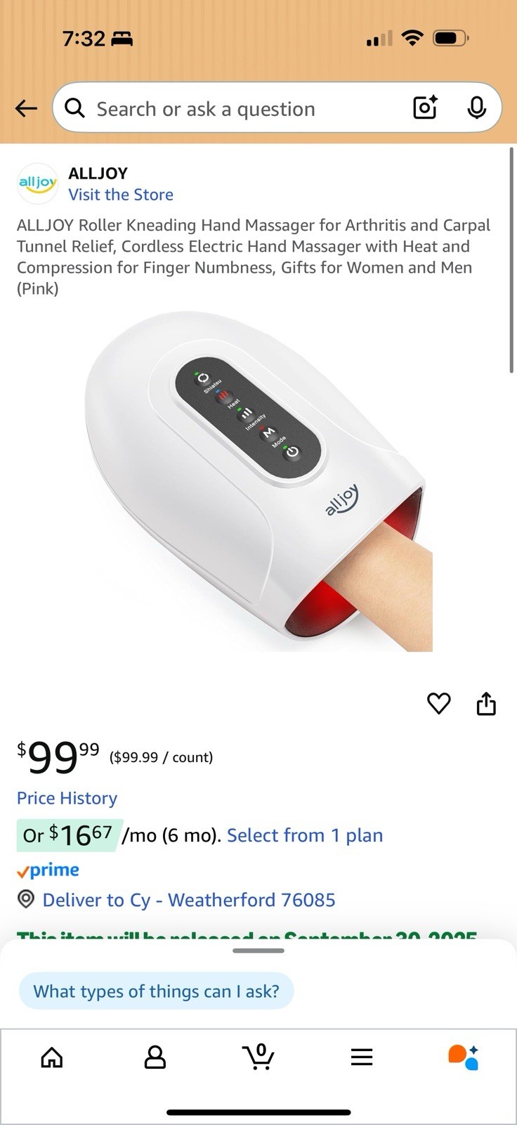 HandMassager for Arthritis and CarpalTunnel ReliefCordless with Heat Compression