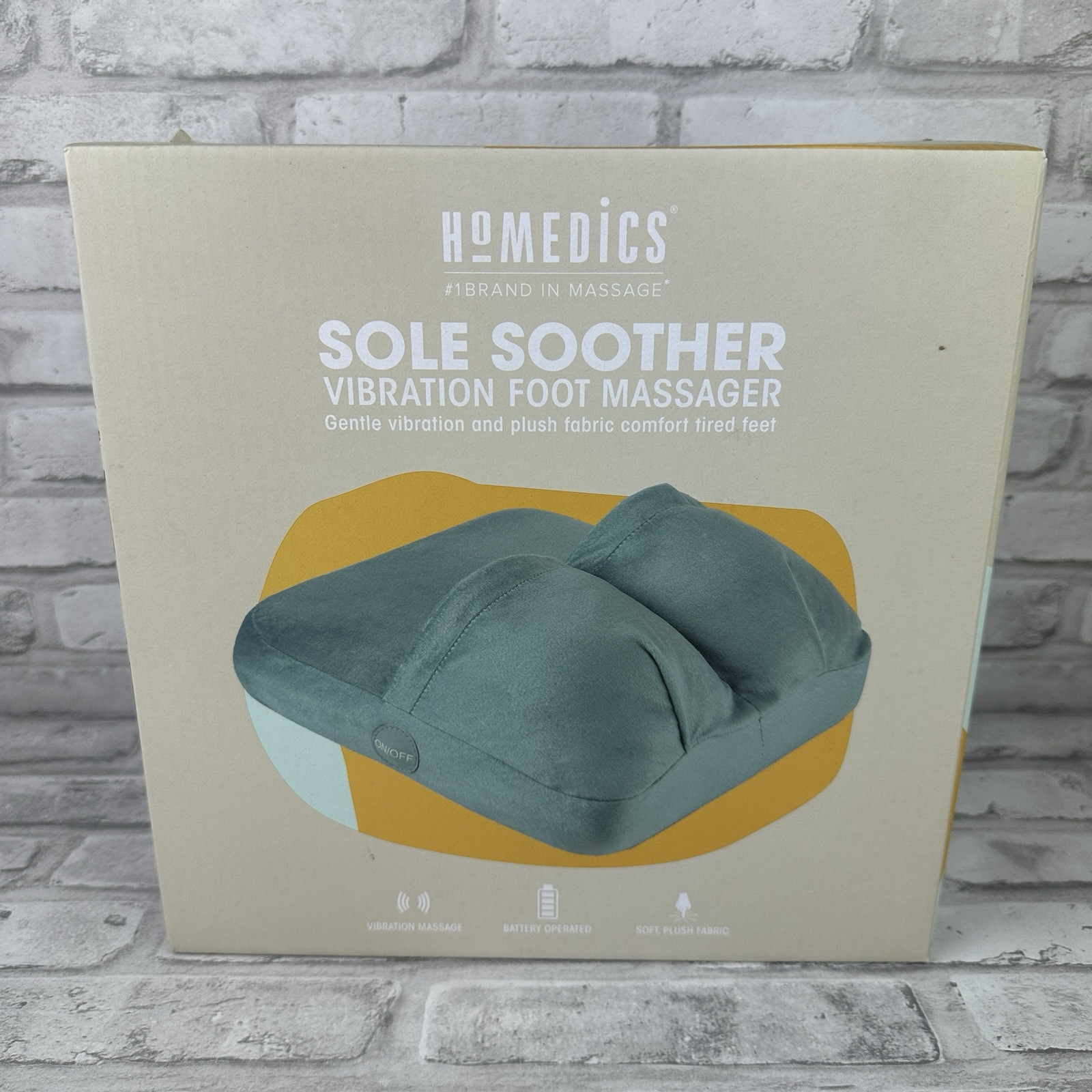 HoMedics Sole Soother Ultra Plush Fabric Vibration Blue Foot Massager