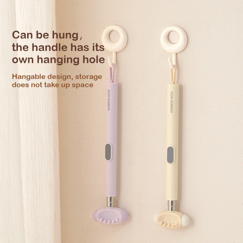 Telescopic Back Scratcher Massager PP+TPR Extendable Hangable Itch Relief
