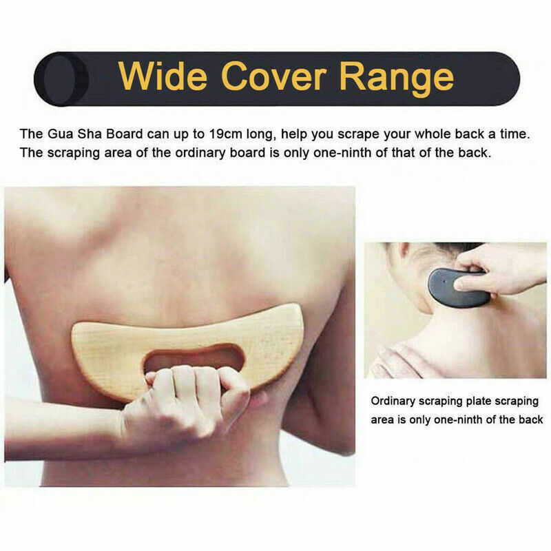 Chinese Traditional Wooden Guasha Board Whole Body Massage Scraping Health Tool