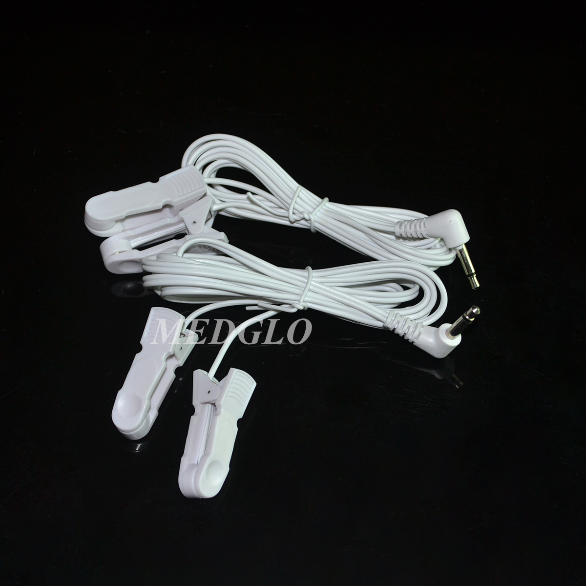 Breast & Ear clip Electrode Lead Wires Jack DC 3.5mm Replacement Cables For Tens