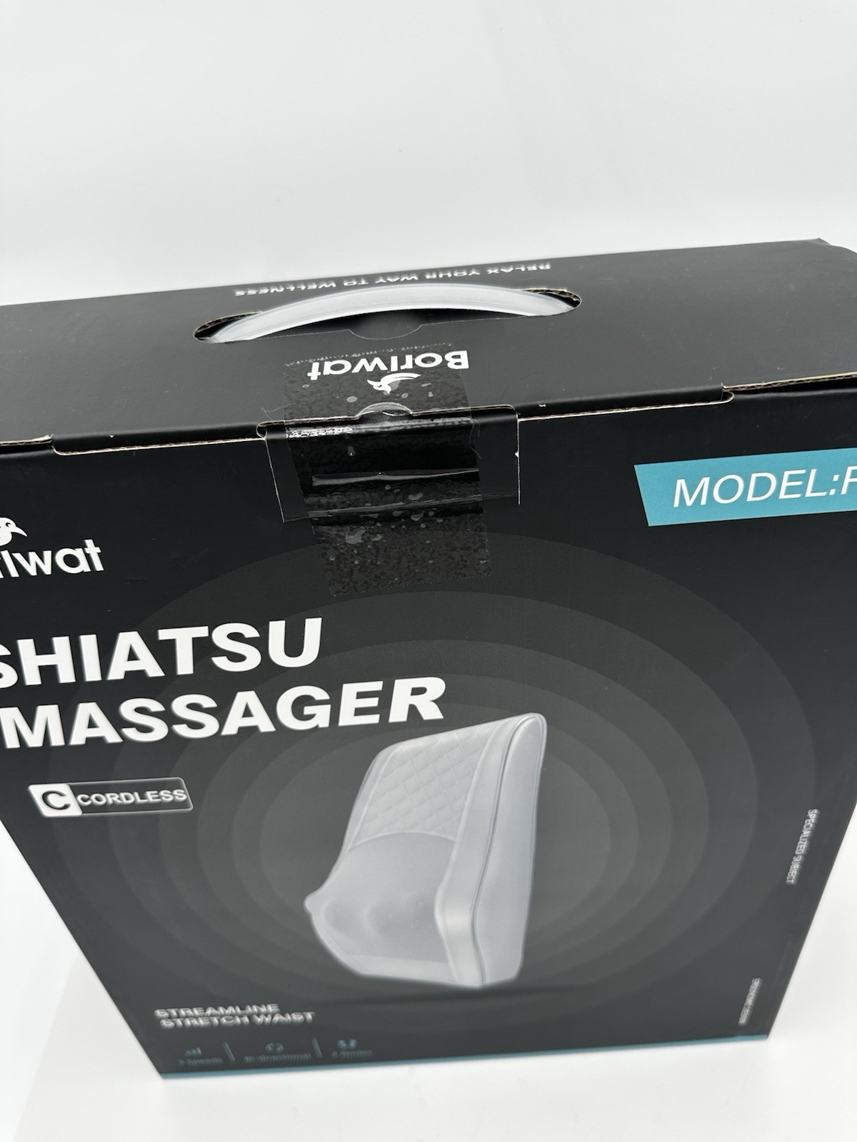 New Cordless Massage Cushion Shiatsu Borlwat Model: R7-C 3 Speed Box Back Pain