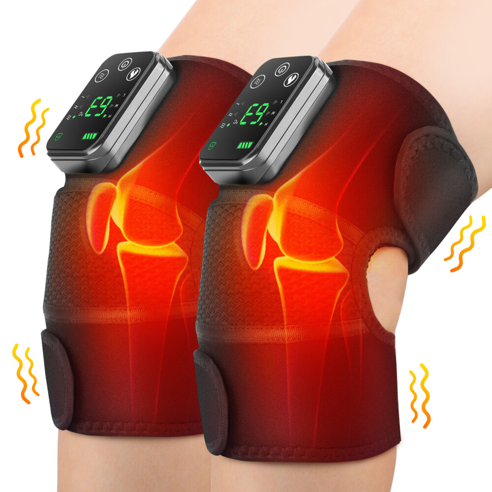 Cordless Heated Knee Brace Wrap Massager with Vibration for Knee Shoulder Elbow
