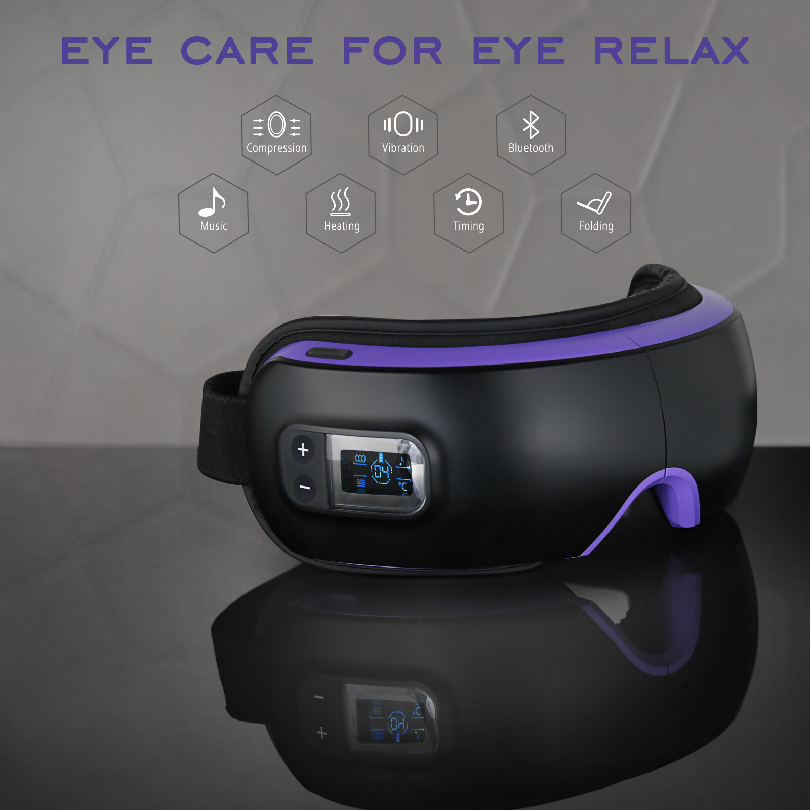 Eye Massager with Heat, Temple Massage Mask for Relax Eye Strain, Eye Care