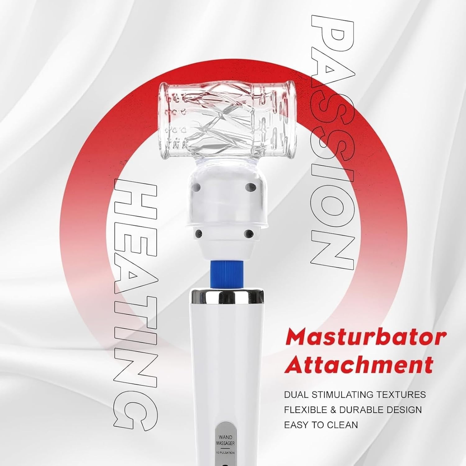 Portable Handheld Massage Wand with 6 Attachments for Back, Neck, and Leg Relief