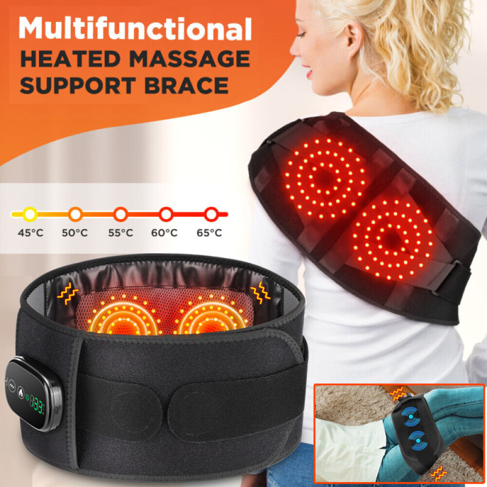 Red Light Therapy Massage Belt Electric Heated with Back Support Waist Vibration