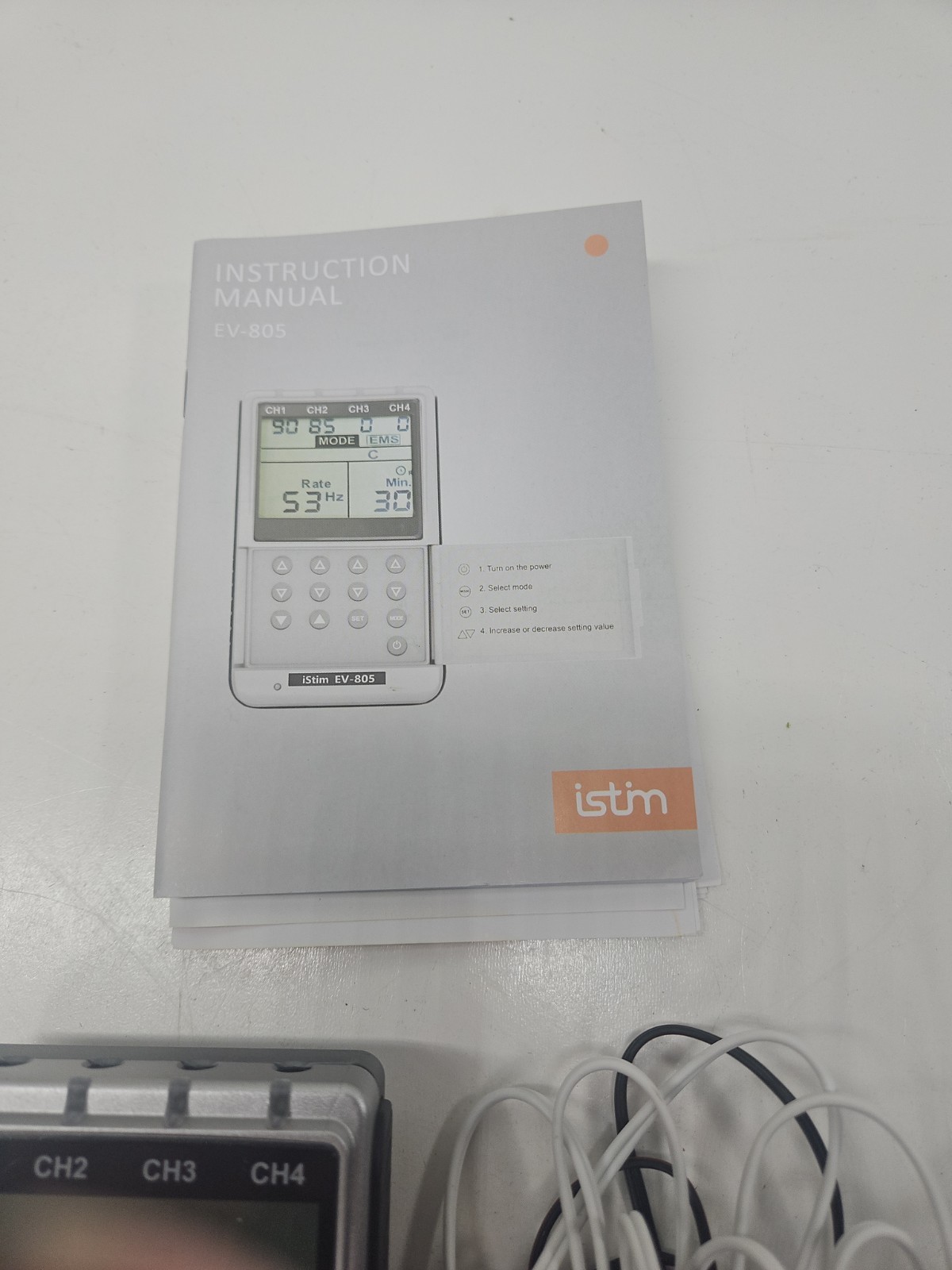 iStim EV-805 EMS Tens combo 4 Channel Rechargeable Electric Therapy