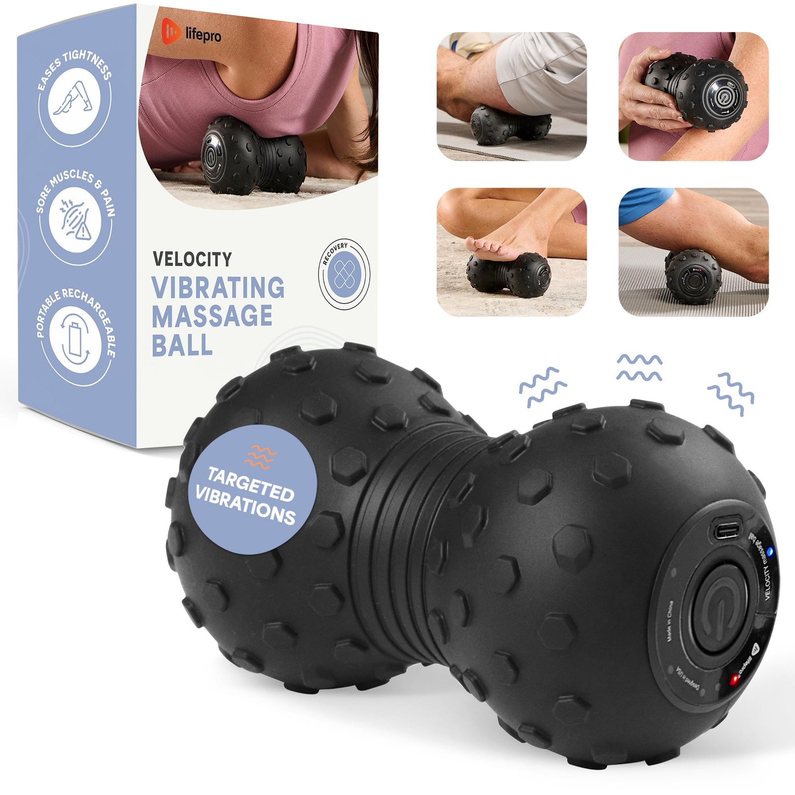 4-Speed Vibrating Massage Ball – Peanut Massager Combines a Lacrosse Ball wit…