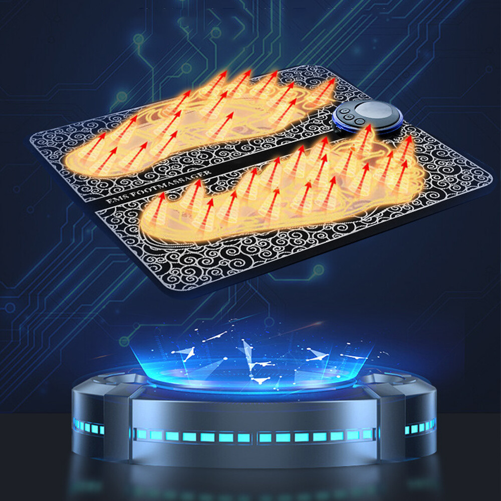 Portable Electric Foot Massager Pad Blood Circulation Muscle Stimulator Mat 2023