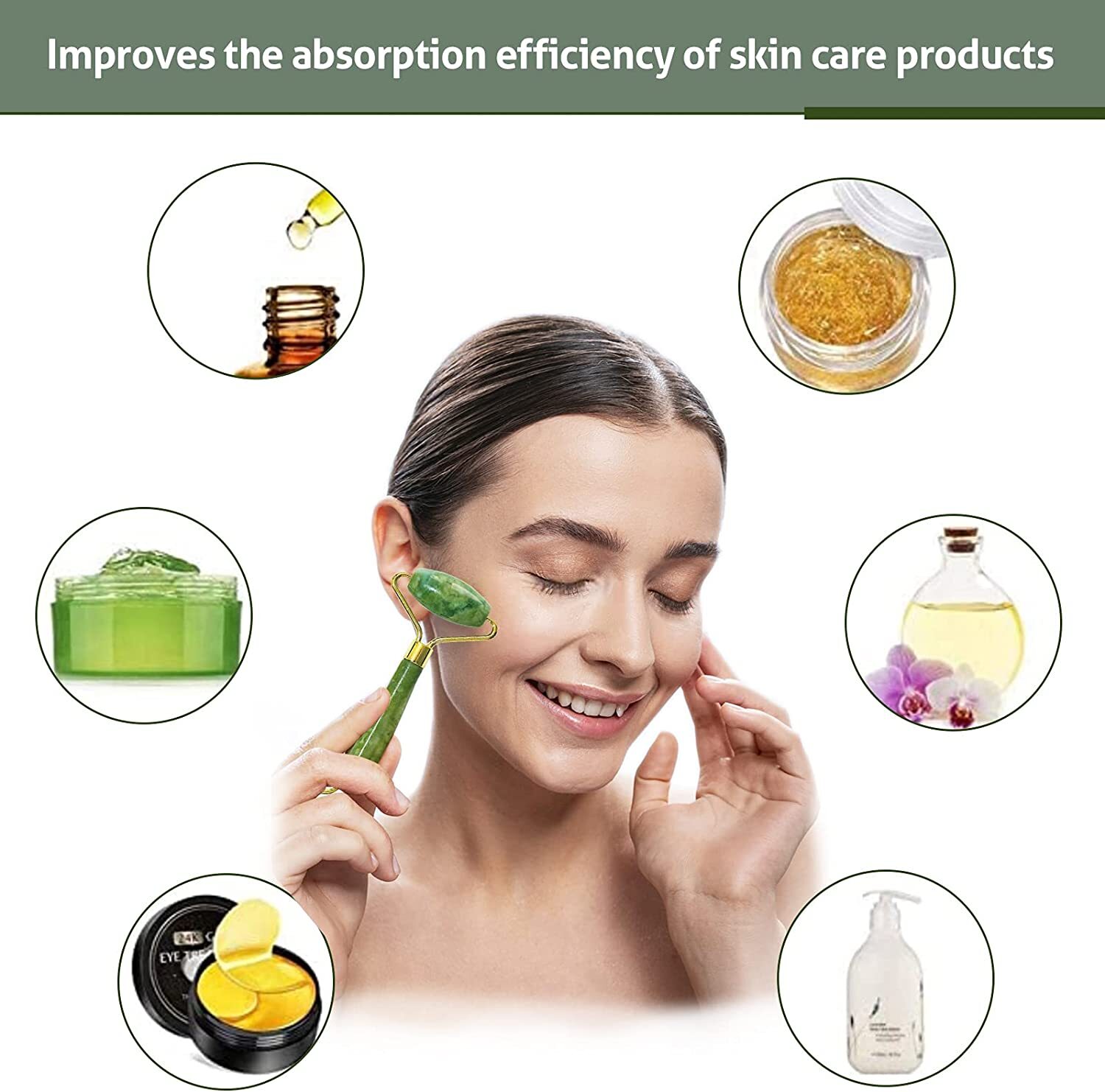 Jade Gua Sha Stone Natural Rose Quartz Face Body Massager Facial Scraper Therapy