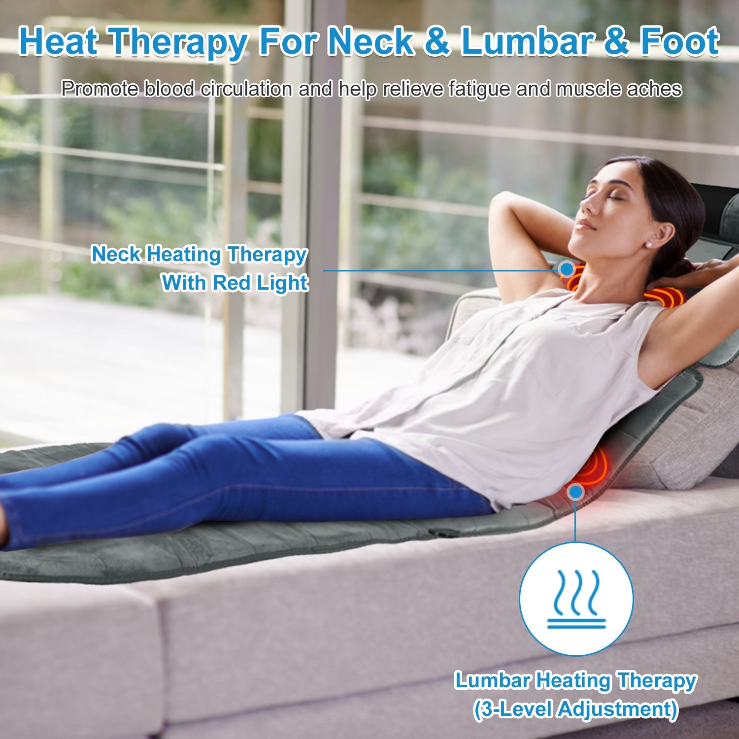Full Body Massage Mat 9 Massage Modes 9 Vibration Speeds 3 Heating Temperature