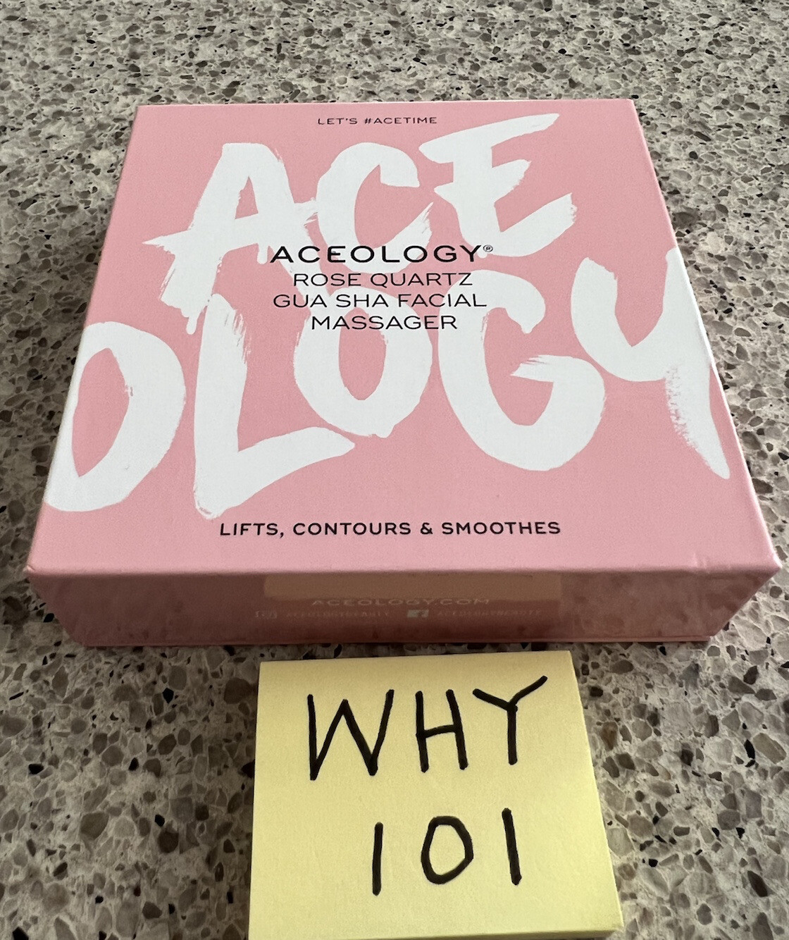 ACEOLOGY Rose Quartz GUA SHA Facial Massager Lift, Contour & Smooth Full SZ $45