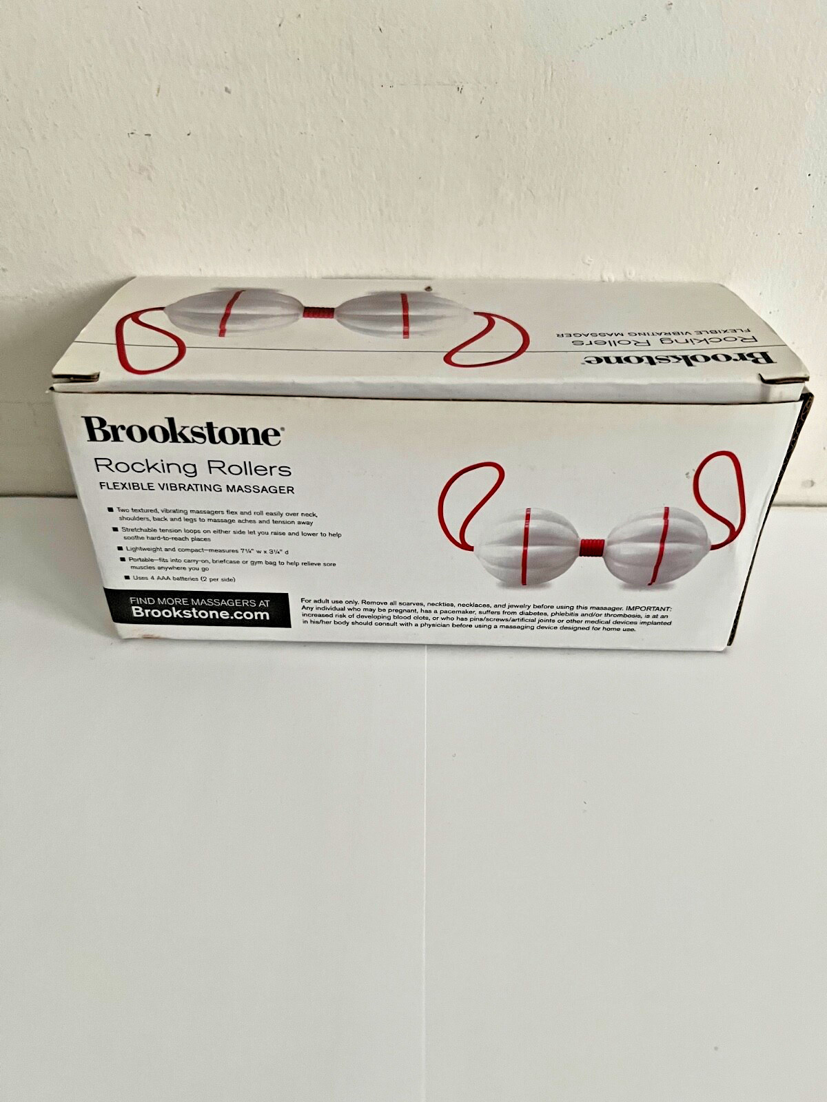 BROOKSTONE BACK MASSAGER Rocking Rollers Portable Vibrating Battery Operated ❤️