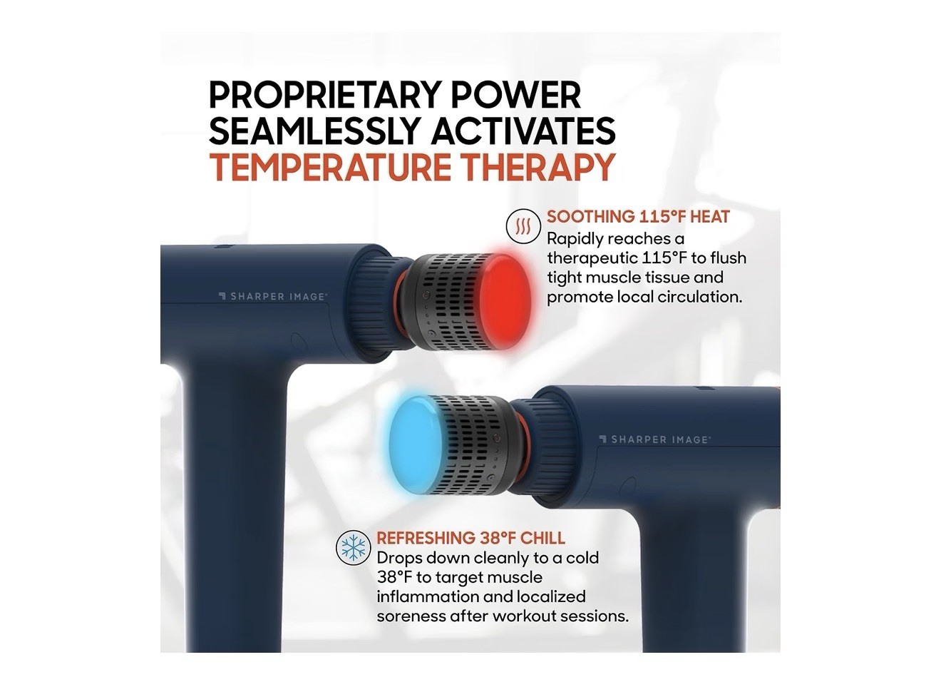 Sharper Image Powerboost Versa Hot + Cold Percussion Massager, 5 Speeds, 6 Nodes