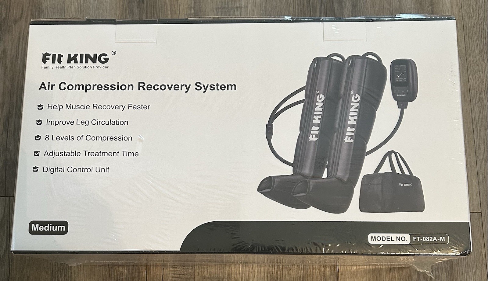 FIT KING Air Compression Recovery System Leg Massager Boots Medium FT-082A-M NIB