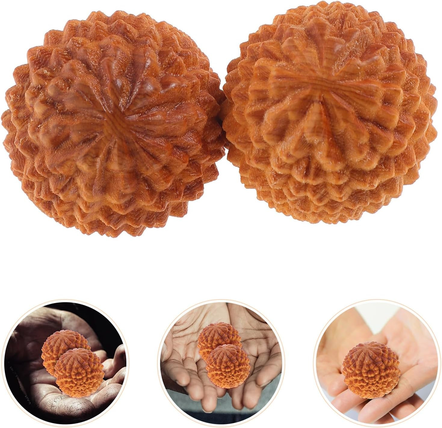 Wood Hand Exercise Ball Massage Ball Chinese Exercise Baoding Wood Massage Tools