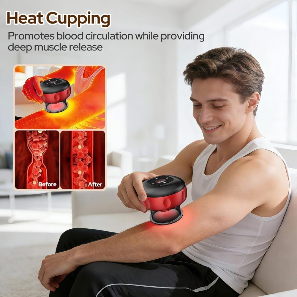 7 In 1 Electric Cupping Therapy Set w/Red Light Smart Cupping Gua Sha Massager