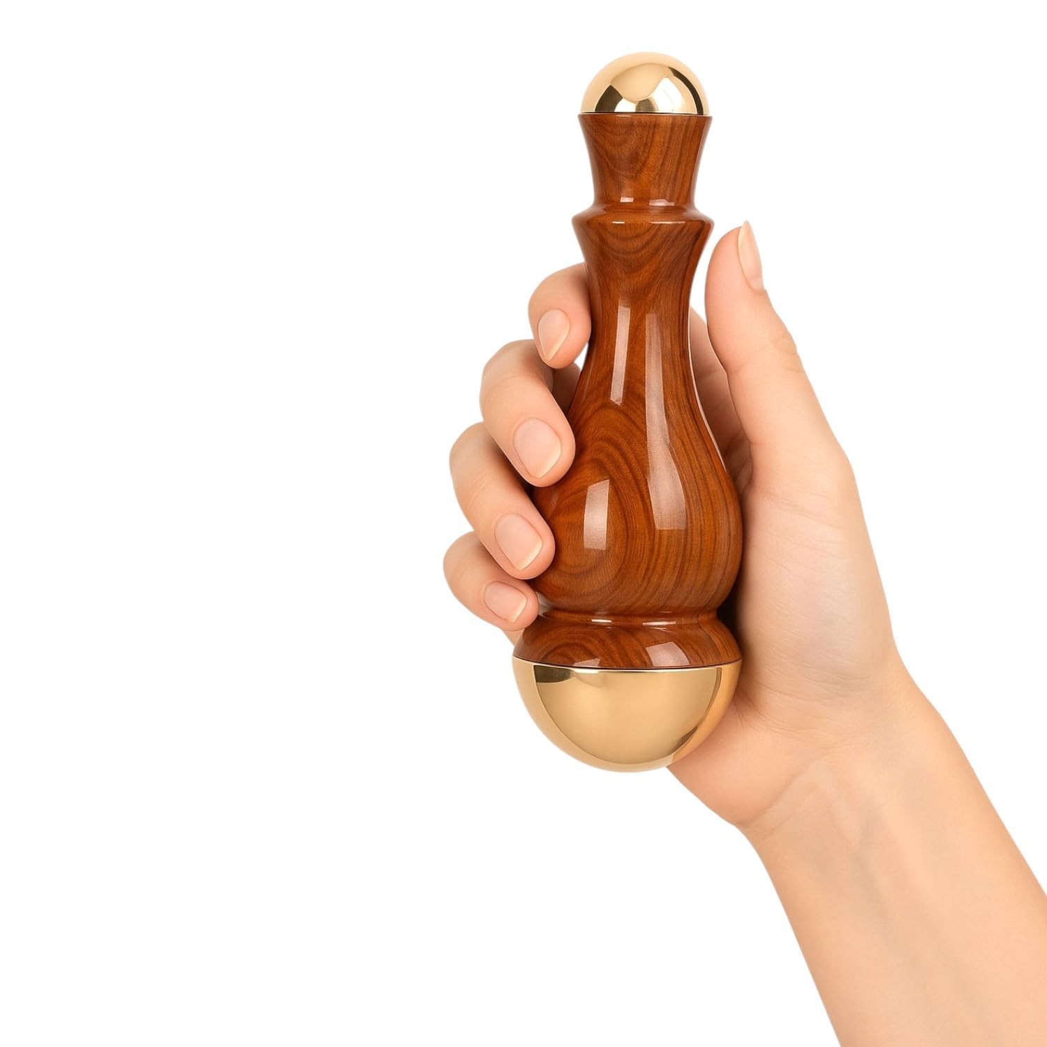Soulvinee Kansa Wand Massager 2In1 Bronze Cap Traditional Design (Anar Shape)