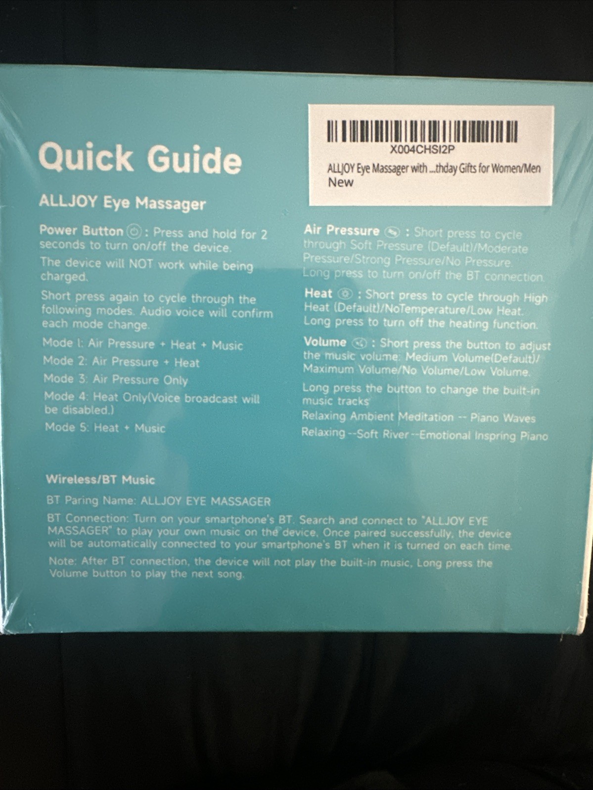 All Joy Eye Massager AJREM2402 (White) NIB