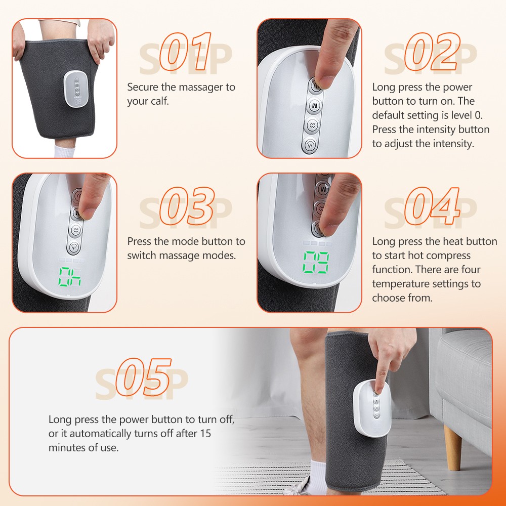 Leg Massager Muscles Relax Heated Air Compression Foot Massage Calf Circulation