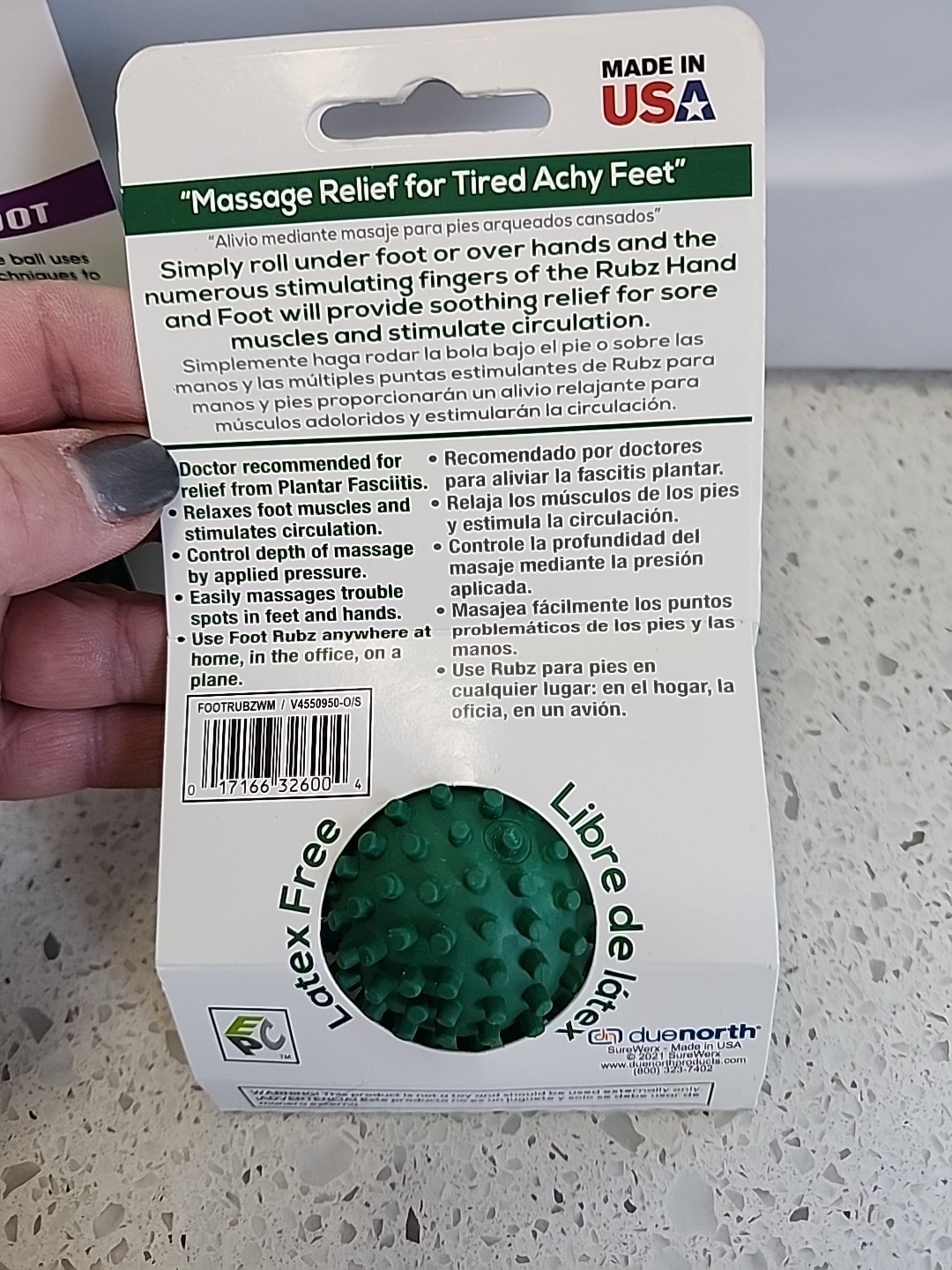 Foot Rubz Massage Ball for Feet & Hands – Nerve Relief – Made in USA Lot Of 2